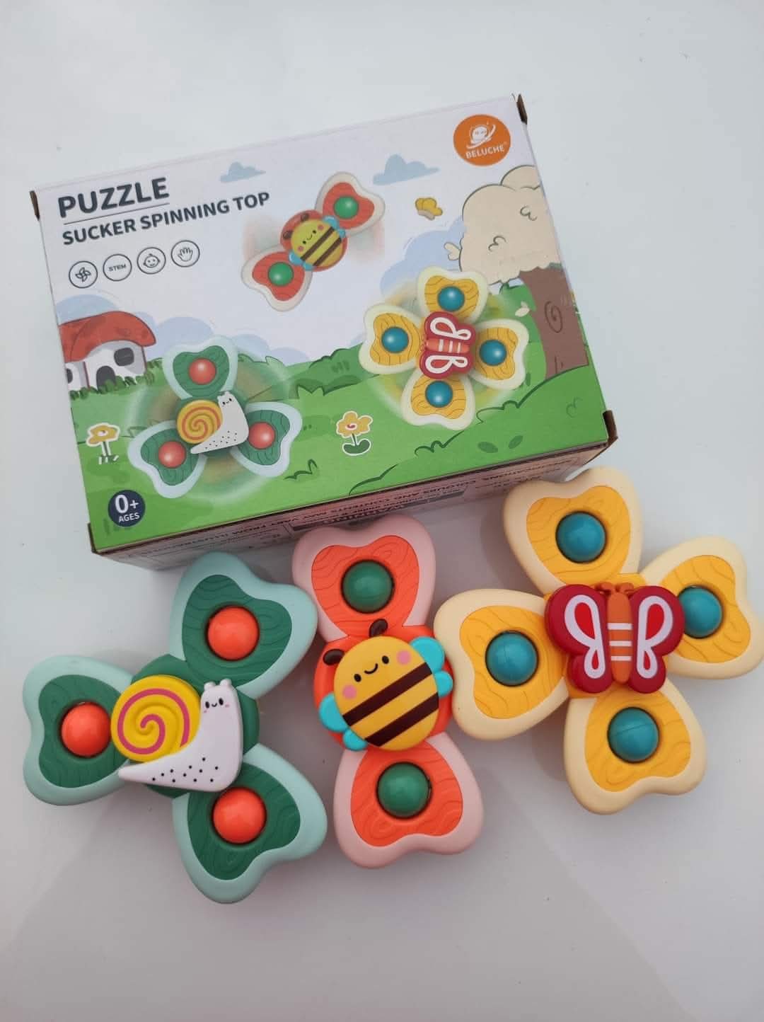 Set me 3 spinnerë me thithëse për bebe