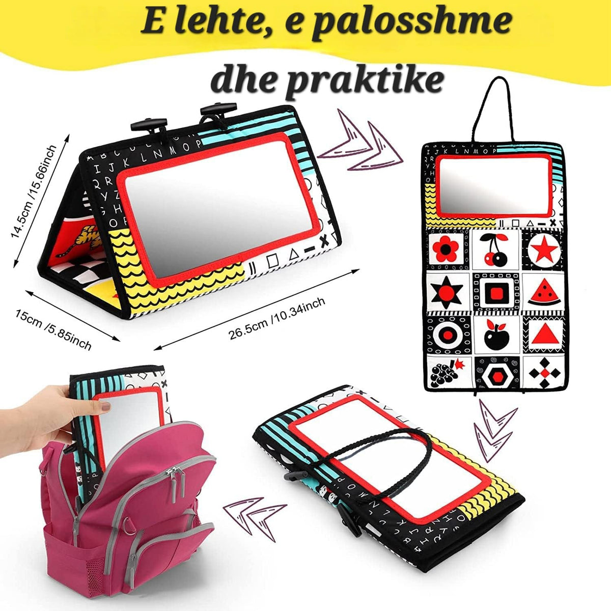 Lodër Montessori me pasqyrë për bebe, foto 12
