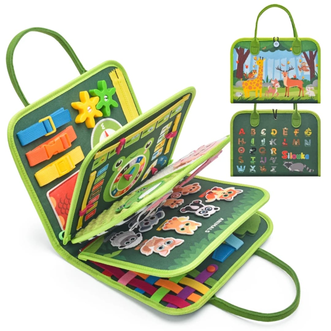 Montessori Busy Board Green - 8 Pages