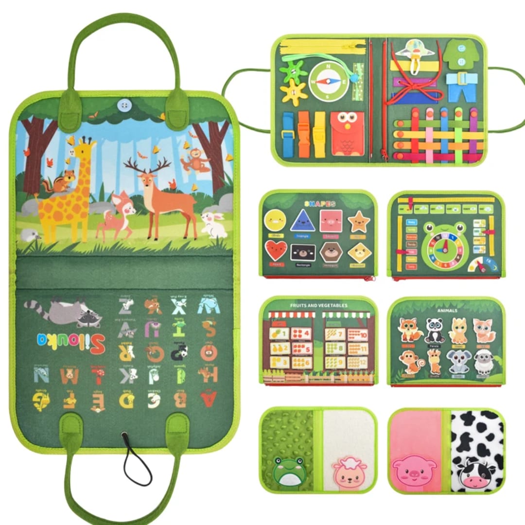 Montessori Busy Board Green - 8 Pages