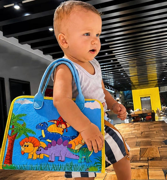 Çanta e Aktiviteteve Busy Board Montessori - Bojëqielli