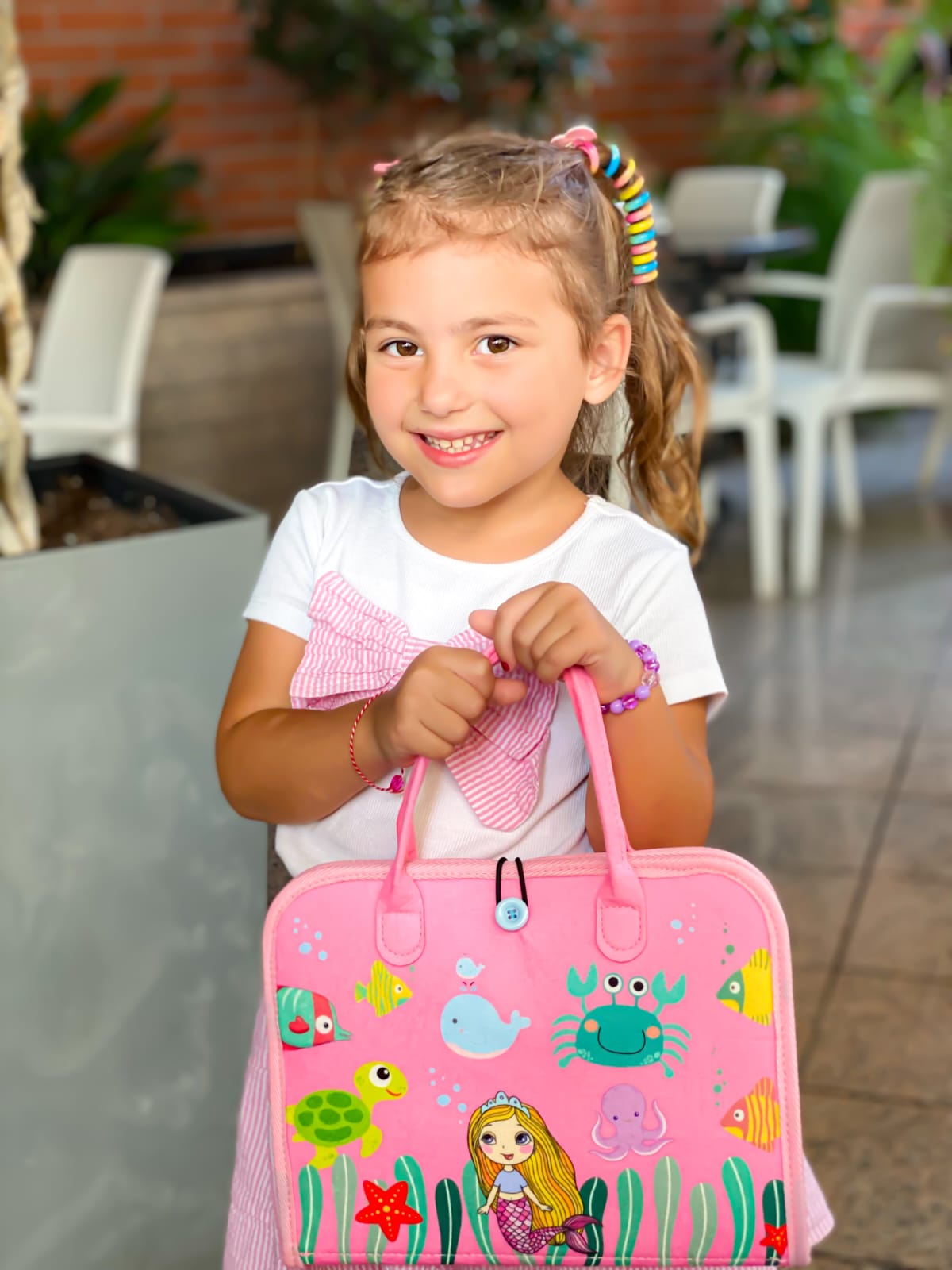 Canta e Aktiviteteve Busy Board Montessori - Roze