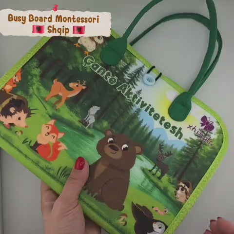 Cante Aktivitetesh Busy Board Montessori, 100% ne Shqip