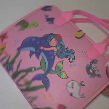Canta e Aktiviteteve Busy Board Montessori - Roze e lehte